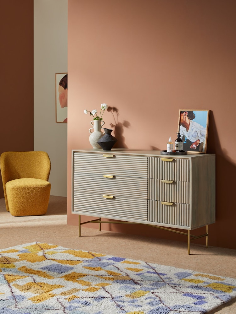 MADE.COM Grey Haines Mango Wood Chest of Drawers - Image 1 of 5