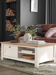 Cream Malvern Oak Effect Storage Coffee Table - Image 4 of 11