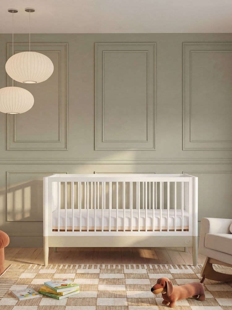 Gaia Baby Desert Sage White Eos Nursery Cot Bed - Image 1 of 4 Gaia Baby Desert Sage White Eos Nursery Cot Bed - Image 1 of 4