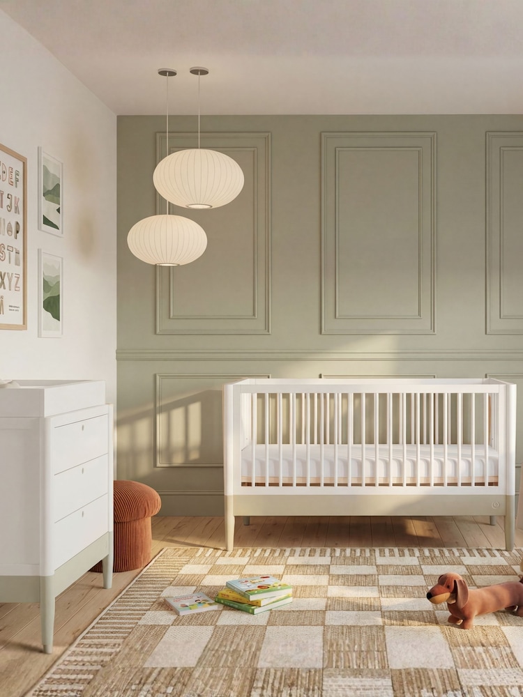 Gaia Baby Desert Sage White Eos Nursery Cot Bed - Image 2 of 4 Gaia Baby Desert Sage White Eos Nursery Cot Bed - Image 2 of 4