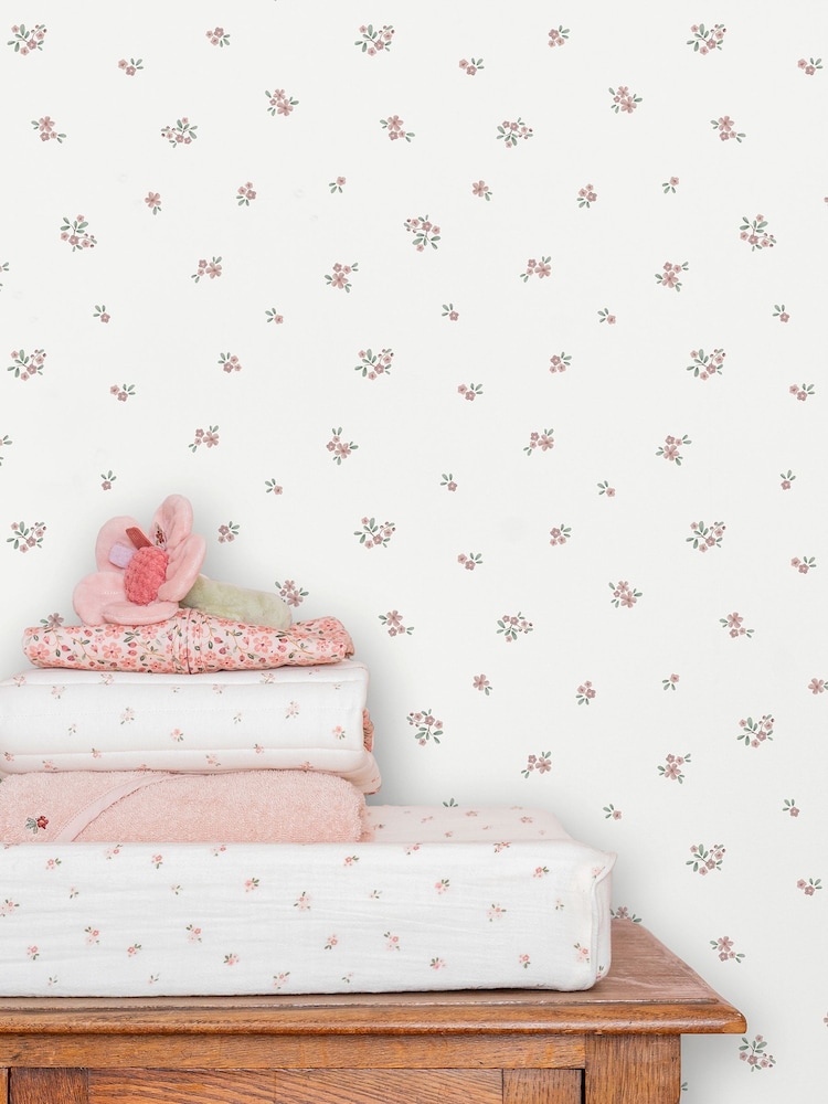 Little Dutch White Pink Fairy Blossom A4 Wallpaper Sample - Image 1 of 4