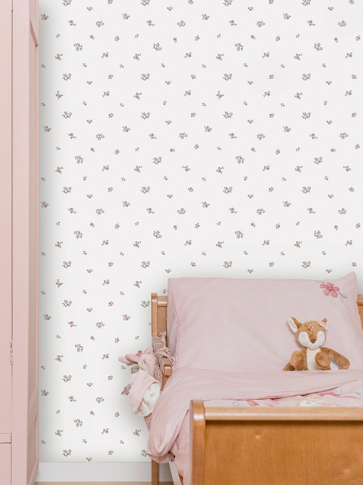 Little Dutch White Pink Fairy Blossom A4 Wallpaper Sample - Image 4 of 4