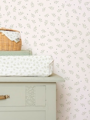 Little Dutch White Green Blueberry Leaves A4 Wallpaper Sample - Image 1 of 5