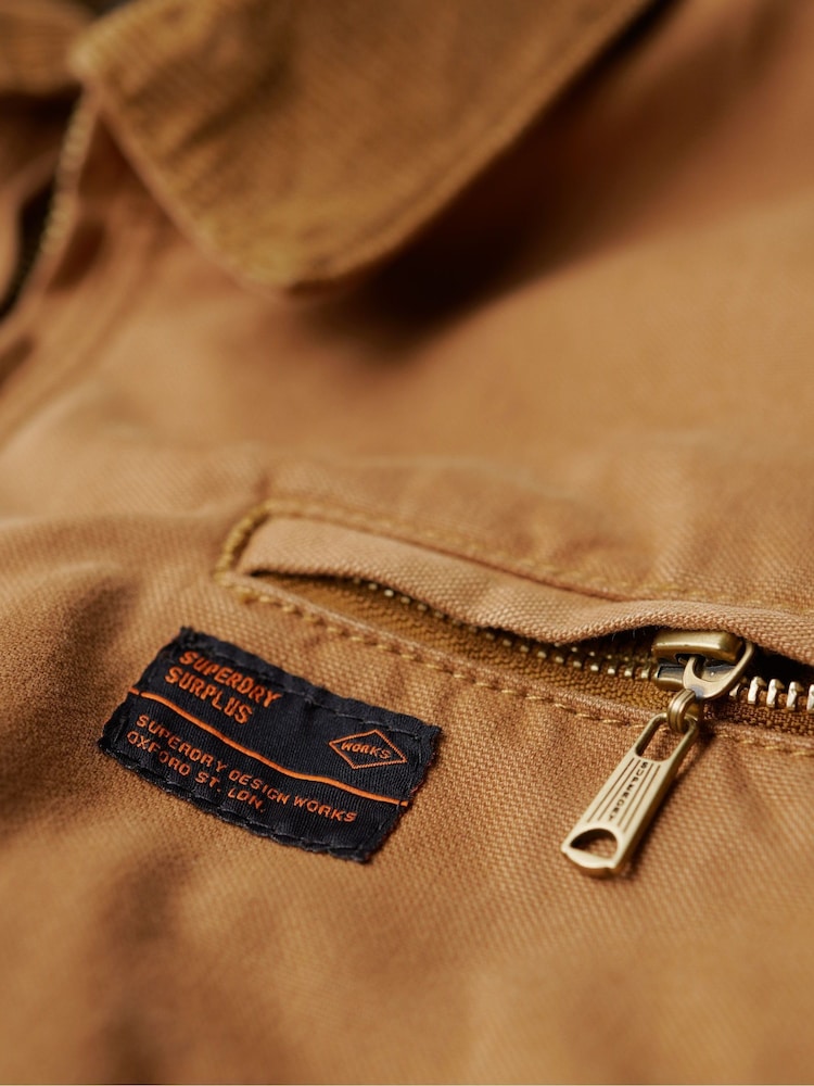Superdry Brown Surplus Ranch 100% Cotton Jacket - Image 6 of 6