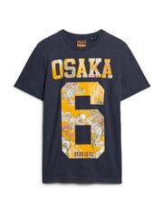 Superdry Blue 100% Cotton Osaka 6 Japanese Infill T-Shirt - Image 4 of 5