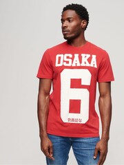 Superdry White Red Osaka 6 Cracked Print 90s T-Shirt - Image 1 of 3