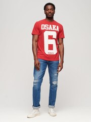 Superdry White Red Osaka 6 Cracked Print 90s T-Shirt - Image 2 of 3