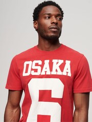 Superdry White Red Osaka 6 Cracked Print 90s T-Shirt - Image 3 of 3