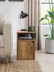 Dark Bronx Oak Effect Storage Side Table - Image 2 of 9