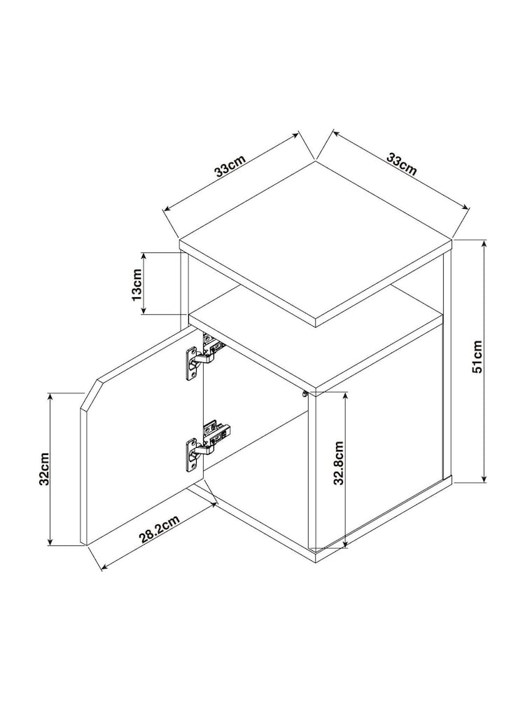 Dark Bronx Oak Effect Storage Side Table - Image 9 of 9