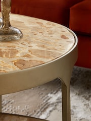 Gold Marble Nest of 2 Coffee Table - Image 2 of 8