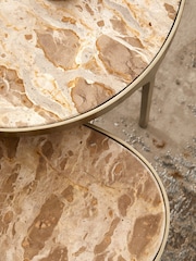 Gold Marble Nest of 2 Coffee Table - Image 3 of 8