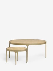 Gold Marble Nest of 2 Coffee Table - Image 7 of 8