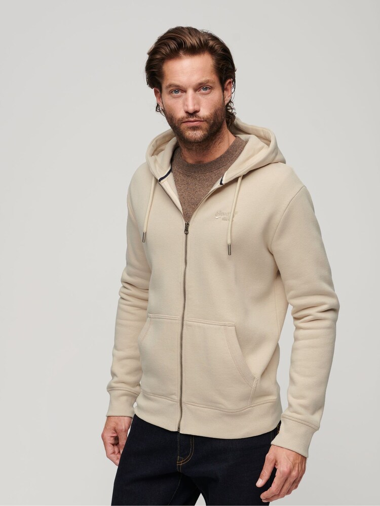 Superdry Nude Essential Logo Zip-Up Hoodie - Image 1 of 1
