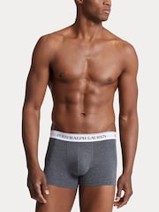 Серый/белый/черный принт с пони - Polo Ralph Lauren Stretch Cotton Boxers 3 Pack - Image 2 of 6