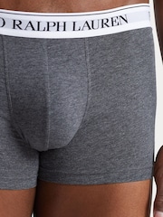 Серый/белый/черный принт с пони - Polo Ralph Lauren Stretch Cotton Boxers 3 Pack - Image 6 of 6