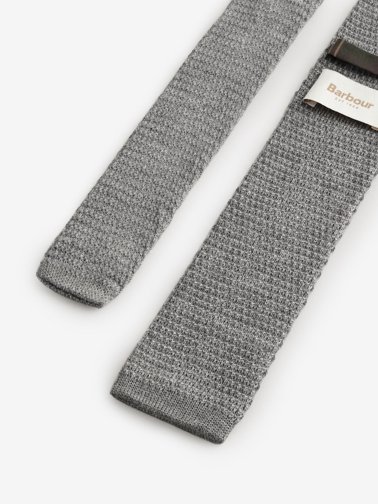 Barbour® Grey Knitted Tie - Image 3 of 3