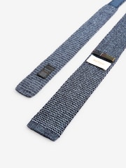 Barbour® Blue Knitted Tie - Image 5 of 6