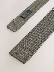 Barbour® Olive Green Knitted Tie - Image 2 of 3