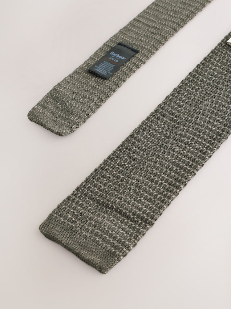 Barbour® Olive Green Knitted Tie - Image 2 of 3
