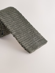 Barbour® Olive Green Knitted Tie - Image 3 of 3
