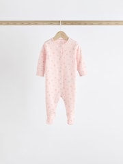 Pink 4 Pack Baby 100% Cotton Sleepsuits (0-2yrs) - Image 11 of 13