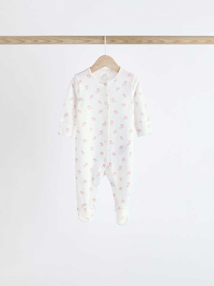 Pink 4 Pack Baby 100% Cotton Sleepsuits (0-2yrs) - Image 12 of 13