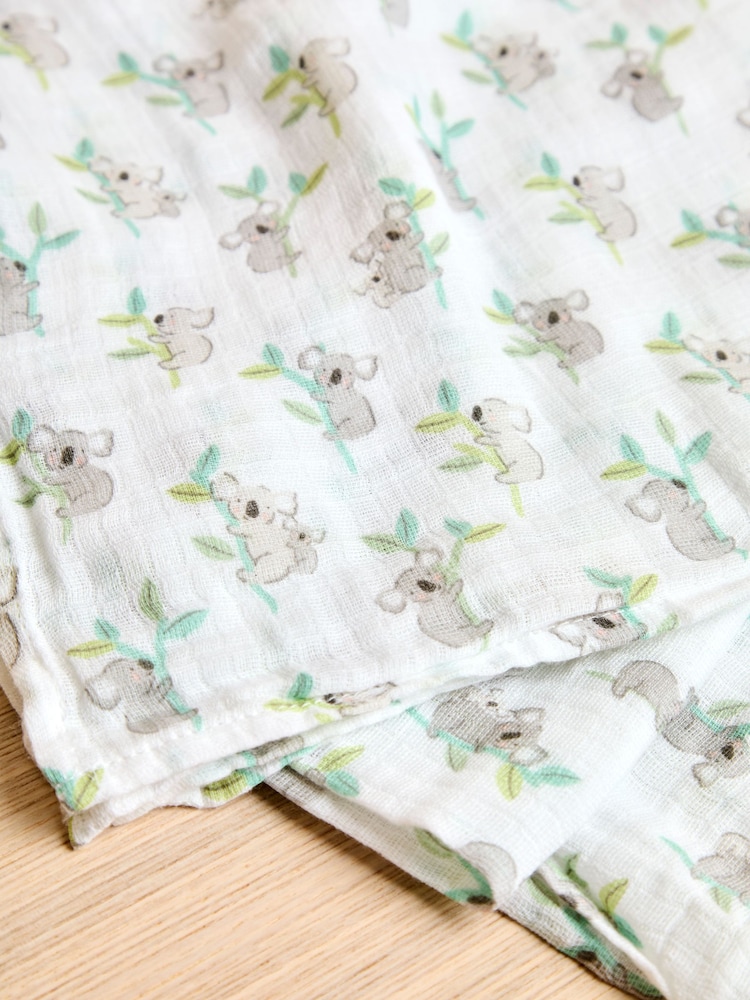 JoJo Maman Bébé White Koala Extra Large Muslin - Image 4 of 4