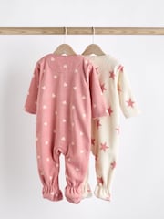 Рожевий - немовля Microfleece Zip Sleepsuits 2 набір - Image 2 of 6