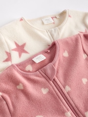 Рожевий - немовля Microfleece Zip Sleepsuits 2 набір - Image 5 of 6