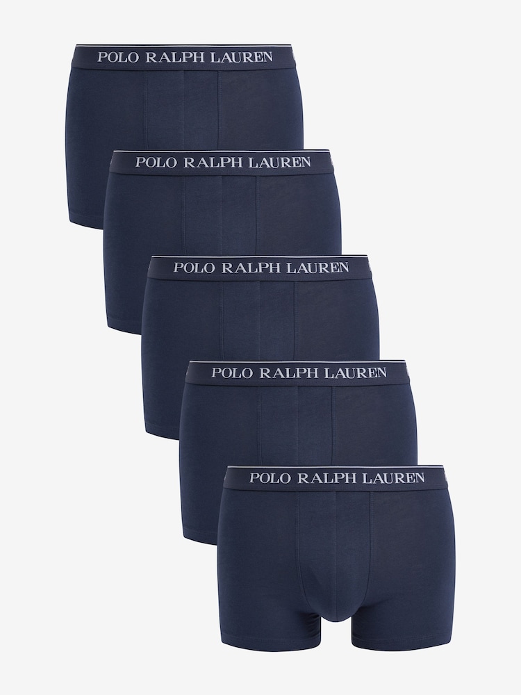 Polo Ralph Lauren Navy Classic Stretch Boxers 5 Pack - Image 1 of 2