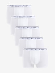 Polo Ralph Lauren White Classic Stretch Boxers 5 Pack - Image 1 of 6