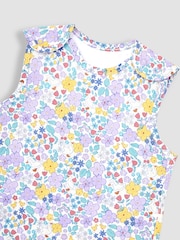 JoJo Maman Bébé Lilac Floral 1 Tog Baby Sheet Sleeping Bag - Image 2 of 2
