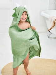 JoJo Maman Bébé Green Dino Large Hooded Towel - Image 1 of 4