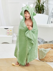 JoJo Maman Bébé Green Dino Large Hooded Towel - Image 2 of 4