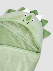 JoJo Maman Bébé Green Dino Large Hooded Towel - Image 4 of 4