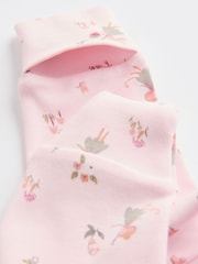Pink/White Baby 100% Cotton Sleepsuits 3 Pack (0-3yrs) - Image 10 of 13
