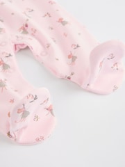 Pink/White Baby 100% Cotton Sleepsuits 3 Pack (0-3yrs) - Image 11 of 13