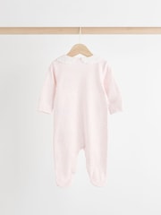 Pink/White Baby 100% Cotton Sleepsuits 3 Pack (0-3yrs) - Image 4 of 13