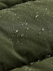 Khaki Green Shower Resistant Padded Puffer Hooded Mid Length Coat - Image 11 of 11