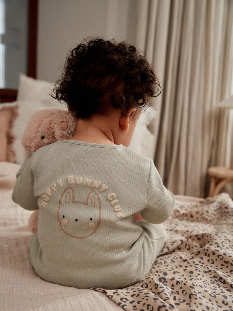 Acheter Vert à La Menthe - Zip Double Sens Bébé Sans Pied 100% Cotton Sleepsuits 3 Lot (0mths-3yrs) From Luxembourg