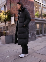 Black Shower Resistant Padded Hooded Coat - Image 2 of 4