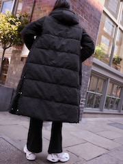 Black Shower Resistant Padded Hooded Coat - Image 3 of 4