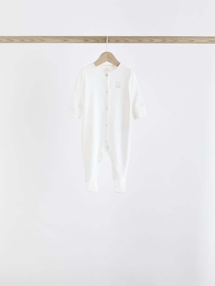 Blue 7 Pack Baby Bear Sleepsuit (0-2yrs) - Image 11 of 16
