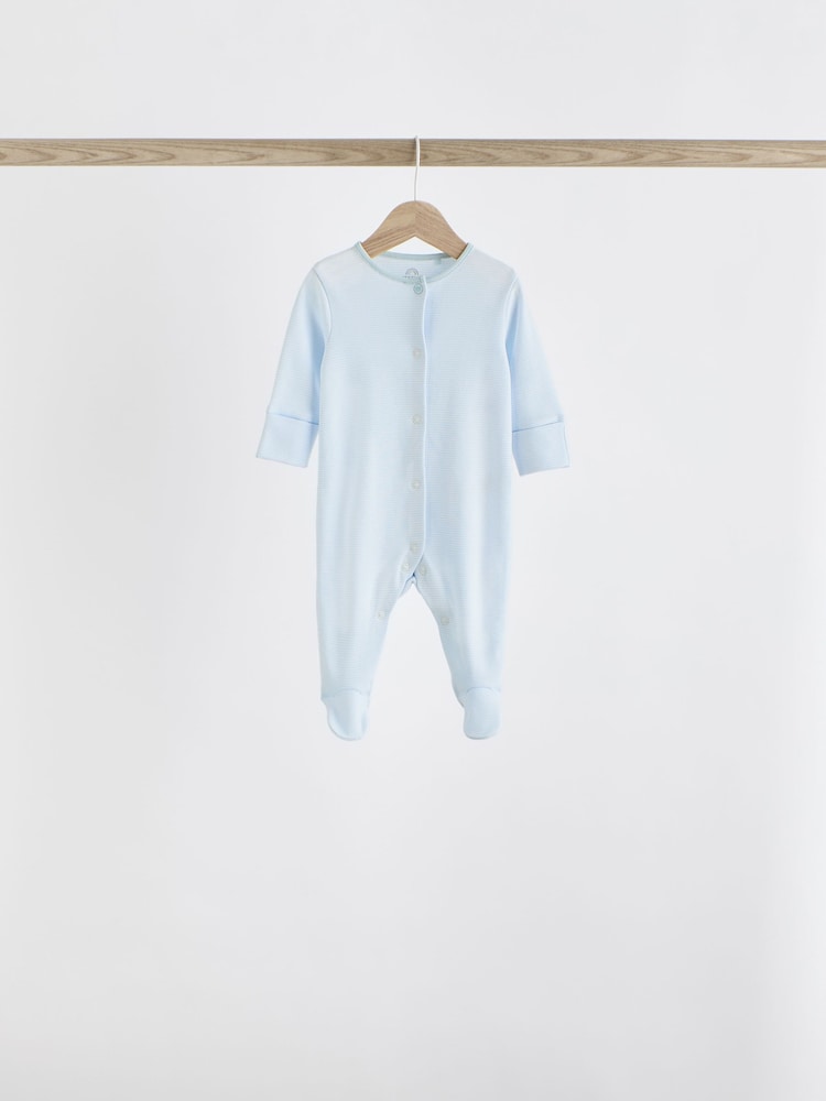 Blue 7 Pack Baby Bear Sleepsuit (0-2yrs) - Image 14 of 16