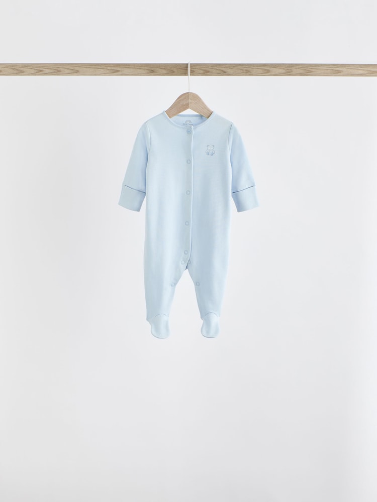 Blue 7 Pack Baby Bear Sleepsuit (0-2yrs) - Image 15 of 16