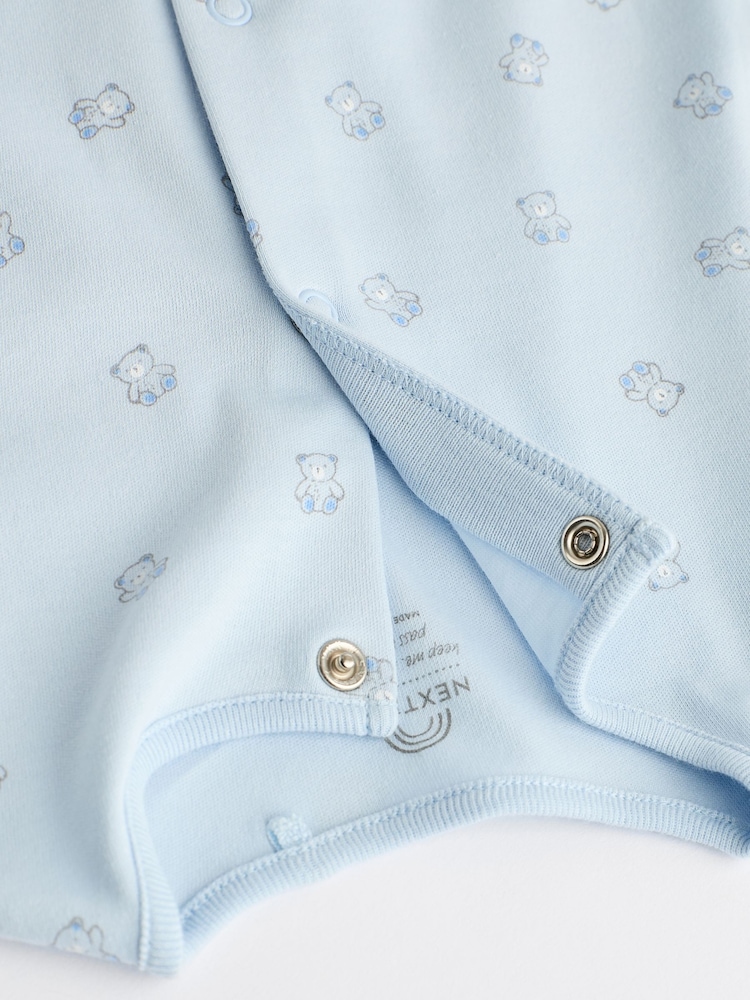 Blue 7 Pack Baby Bear Sleepsuit (0-2yrs) - Image 5 of 16