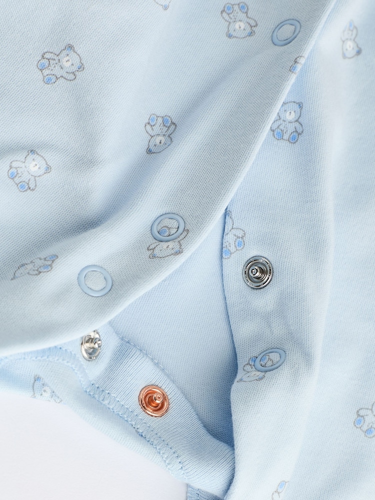 Blue 7 Pack Baby Bear Sleepsuit (0-2yrs) - Image 6 of 16