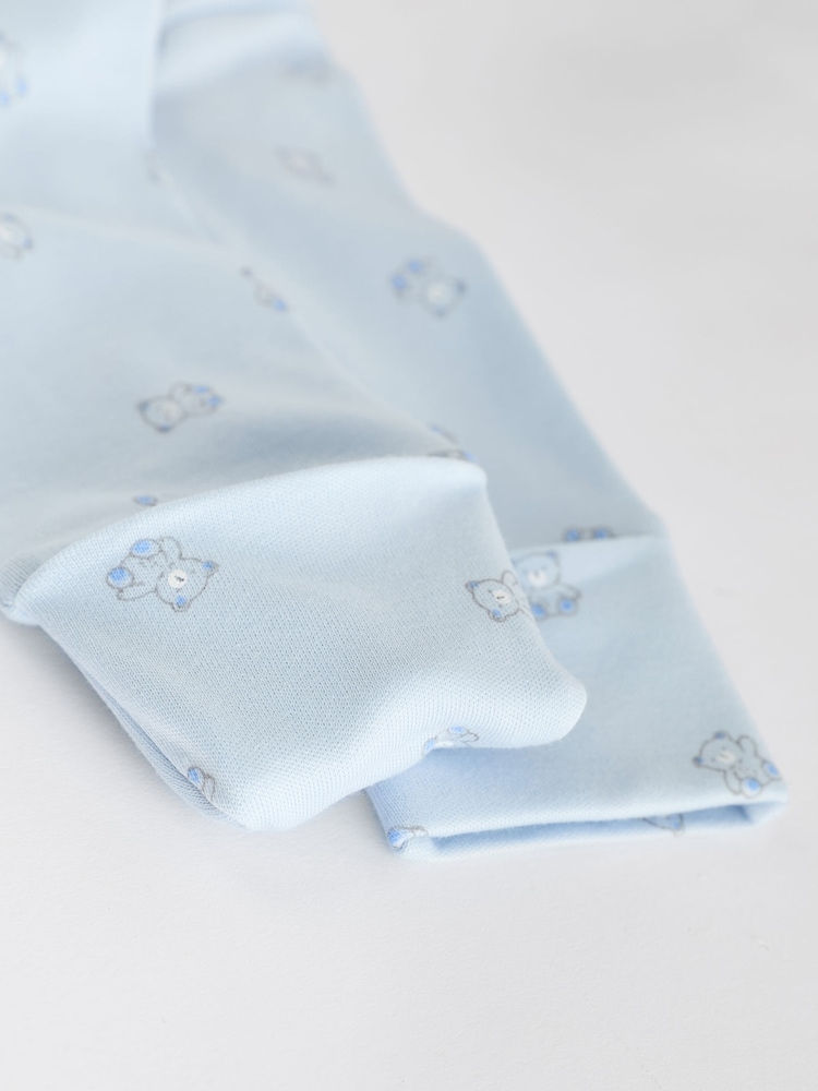 Blue 7 Pack Baby Bear Sleepsuit (0-2yrs) - Image 9 of 16
