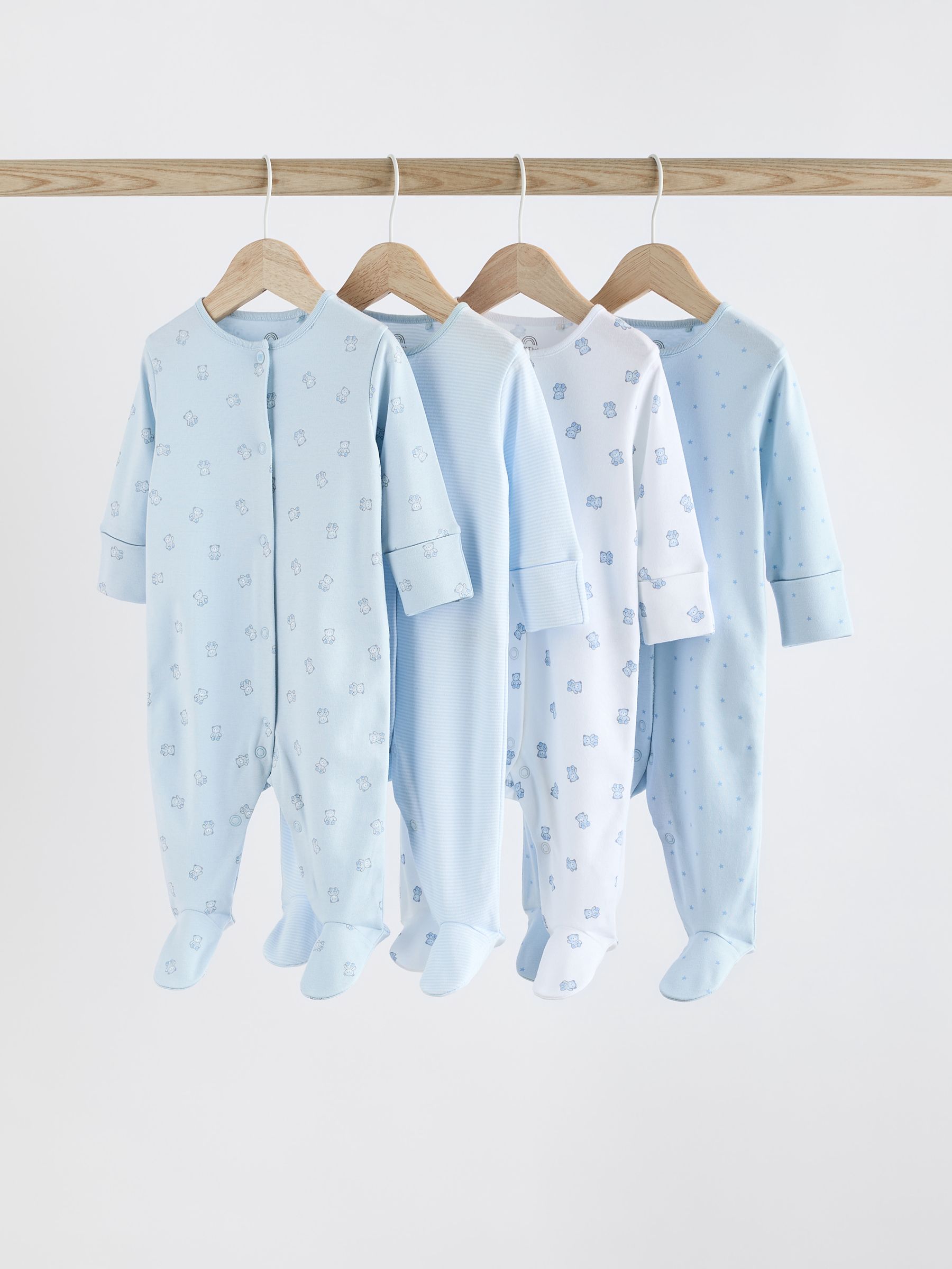 Newborn 3-Pack Baby Boy Sleepsuit Set – Bear Design  (Newborn – 9 M) main image 0